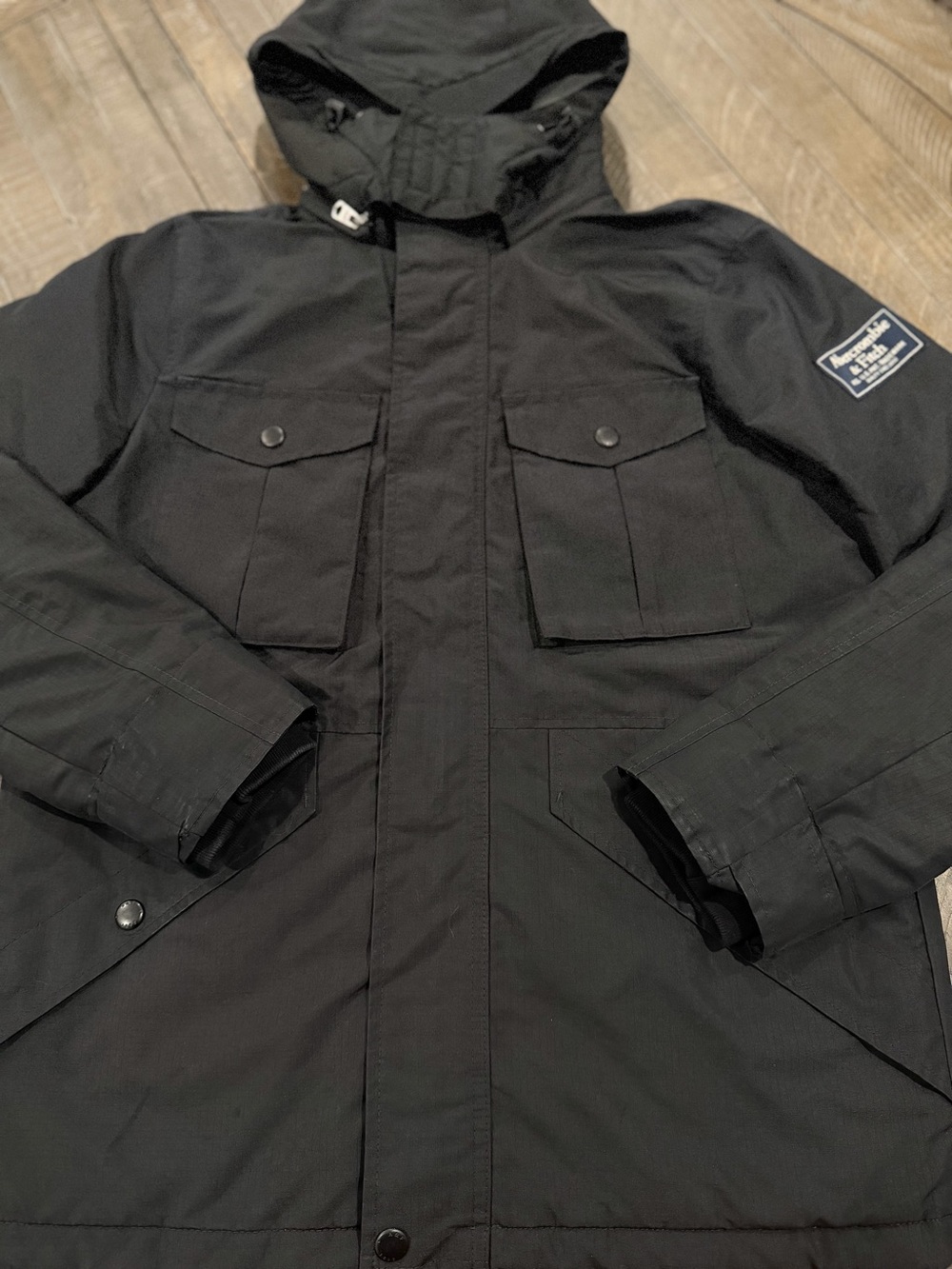 Abercrombie & Fitch Black Hooded Field Jacket
